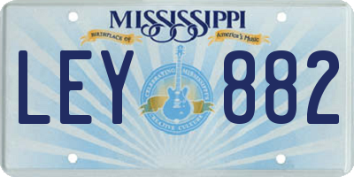 MS license plate LEY882