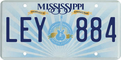 MS license plate LEY884