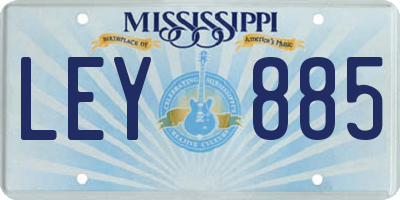 MS license plate LEY885