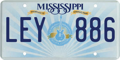MS license plate LEY886