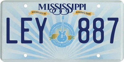 MS license plate LEY887