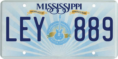 MS license plate LEY889
