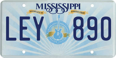 MS license plate LEY890