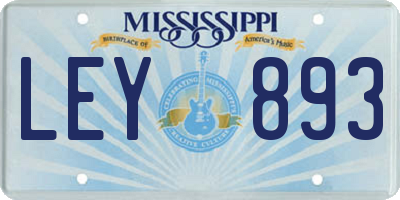 MS license plate LEY893