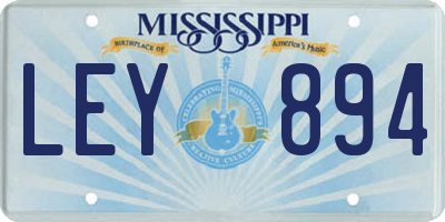 MS license plate LEY894