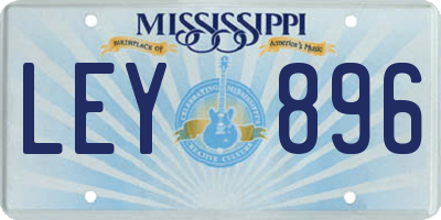 MS license plate LEY896