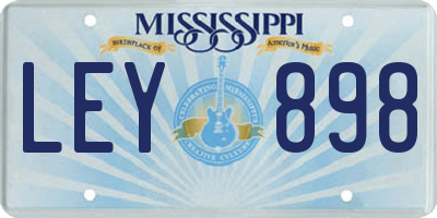 MS license plate LEY898