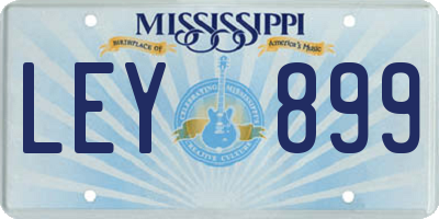 MS license plate LEY899