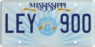 MS license plate LEY900