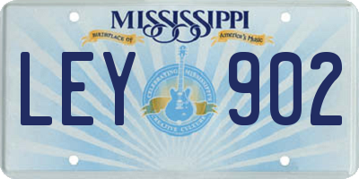 MS license plate LEY902