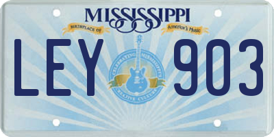 MS license plate LEY903