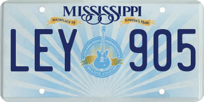 MS license plate LEY905