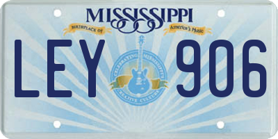 MS license plate LEY906
