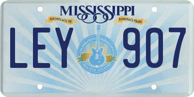 MS license plate LEY907