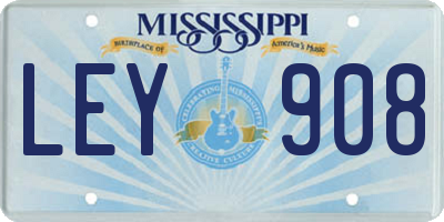 MS license plate LEY908