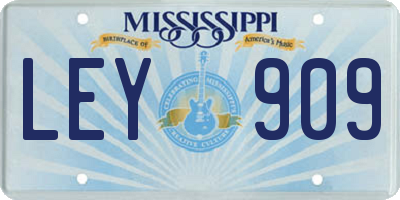 MS license plate LEY909