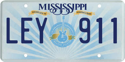 MS license plate LEY911