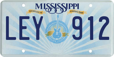 MS license plate LEY912