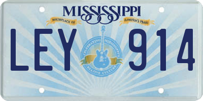 MS license plate LEY914