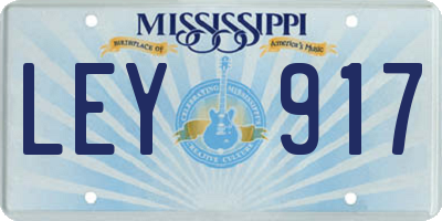 MS license plate LEY917