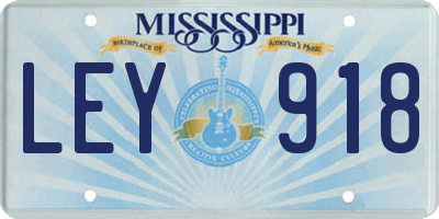 MS license plate LEY918