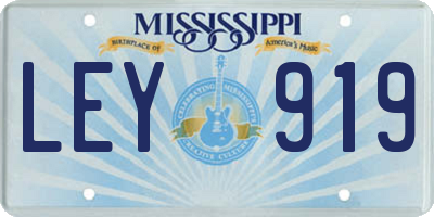 MS license plate LEY919