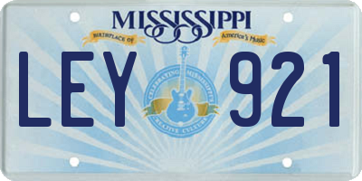 MS license plate LEY921