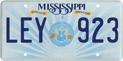 MS license plate LEY923