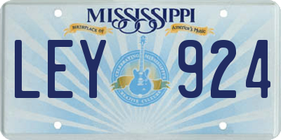 MS license plate LEY924