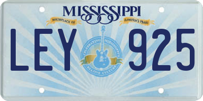 MS license plate LEY925
