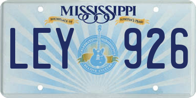 MS license plate LEY926