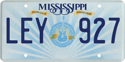 MS license plate LEY927