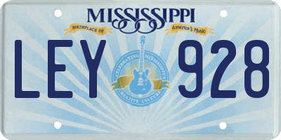 MS license plate LEY928