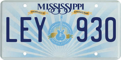 MS license plate LEY930