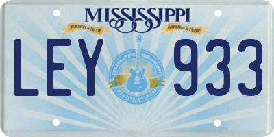 MS license plate LEY933