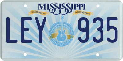 MS license plate LEY935