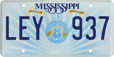 MS license plate LEY937