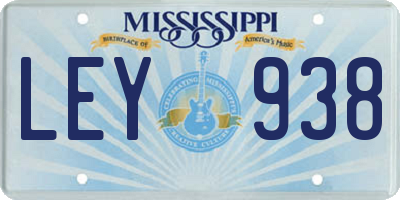 MS license plate LEY938