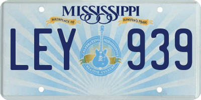 MS license plate LEY939