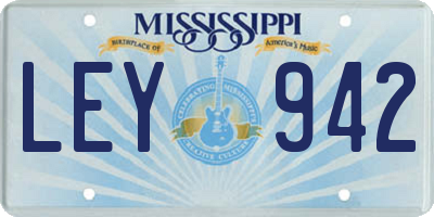 MS license plate LEY942