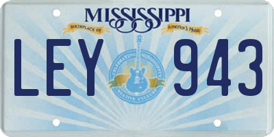MS license plate LEY943