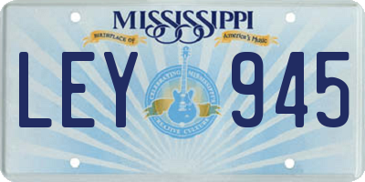 MS license plate LEY945