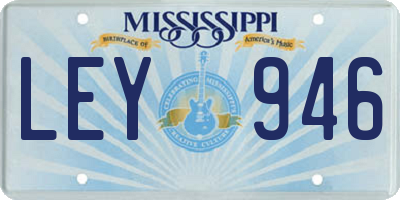 MS license plate LEY946