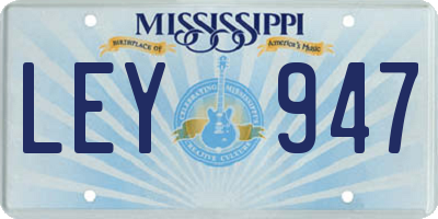 MS license plate LEY947