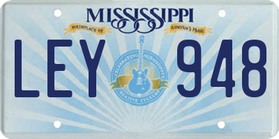 MS license plate LEY948