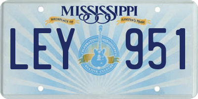 MS license plate LEY951