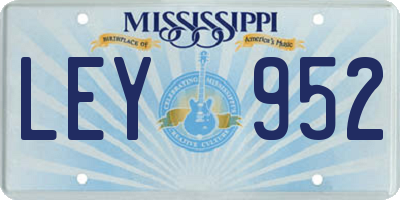MS license plate LEY952