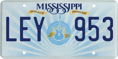 MS license plate LEY953
