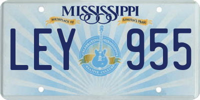 MS license plate LEY955