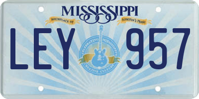 MS license plate LEY957